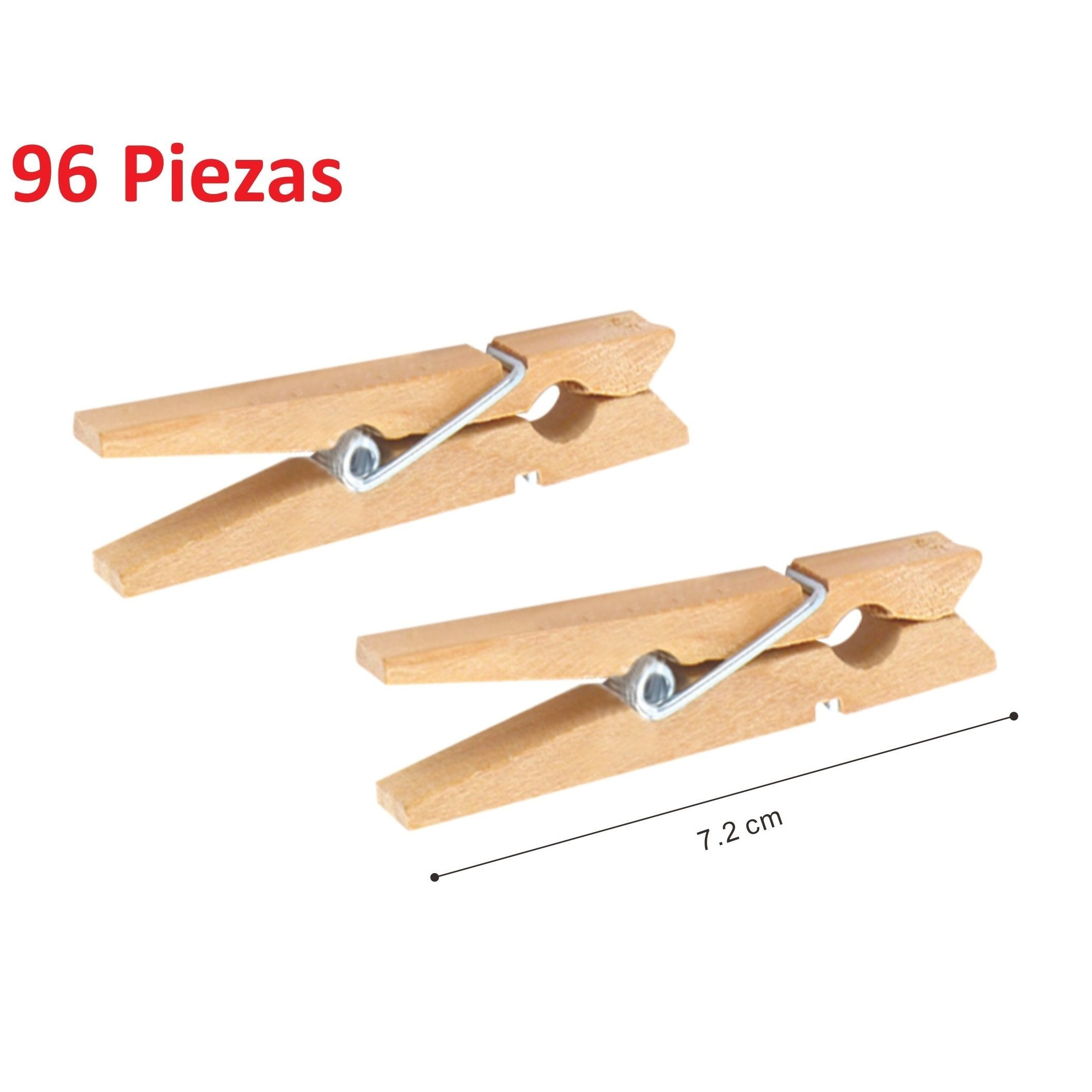 96 Wooden Clothespins Kd, 96-piece Set, - Durable With For Outdoor Clothesline, Crafts, And Home, 2 Sizes 7.2cm And 9.5cm, Heavy-duty