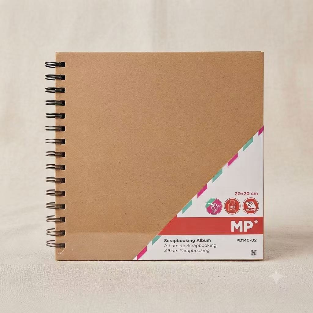 TEMU Álbum de Scrapbooking 20x20 cm, Álbum de Fotos con 20 Hojas Gruesas de 200g/m², Cuaderno de Manualidades con de Papel , Ideal para Regalos y