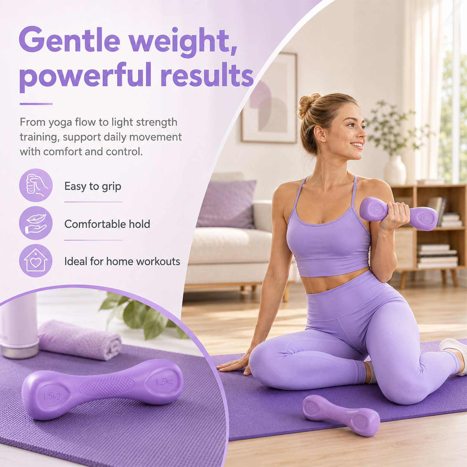 2*1.5kg Dumbbells Set for Strength Training