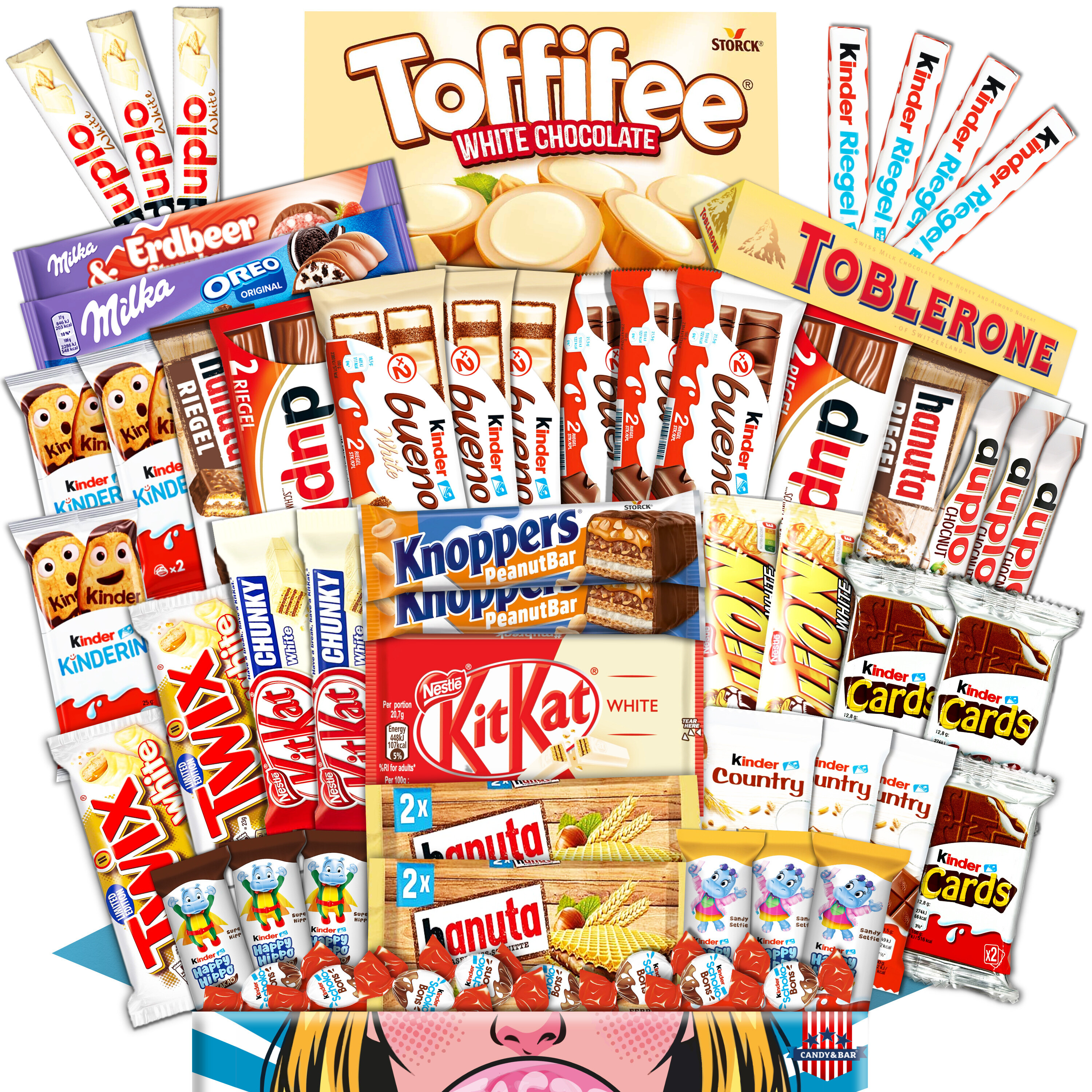 Image of Mega Xxl Chocolate Box - Over 60 Chocolate Bars & Sweets | Brand Mix Gift Box For Family, Office & | Large Candy Box As Snack Supply & Gift Idea | Candy & Bar®