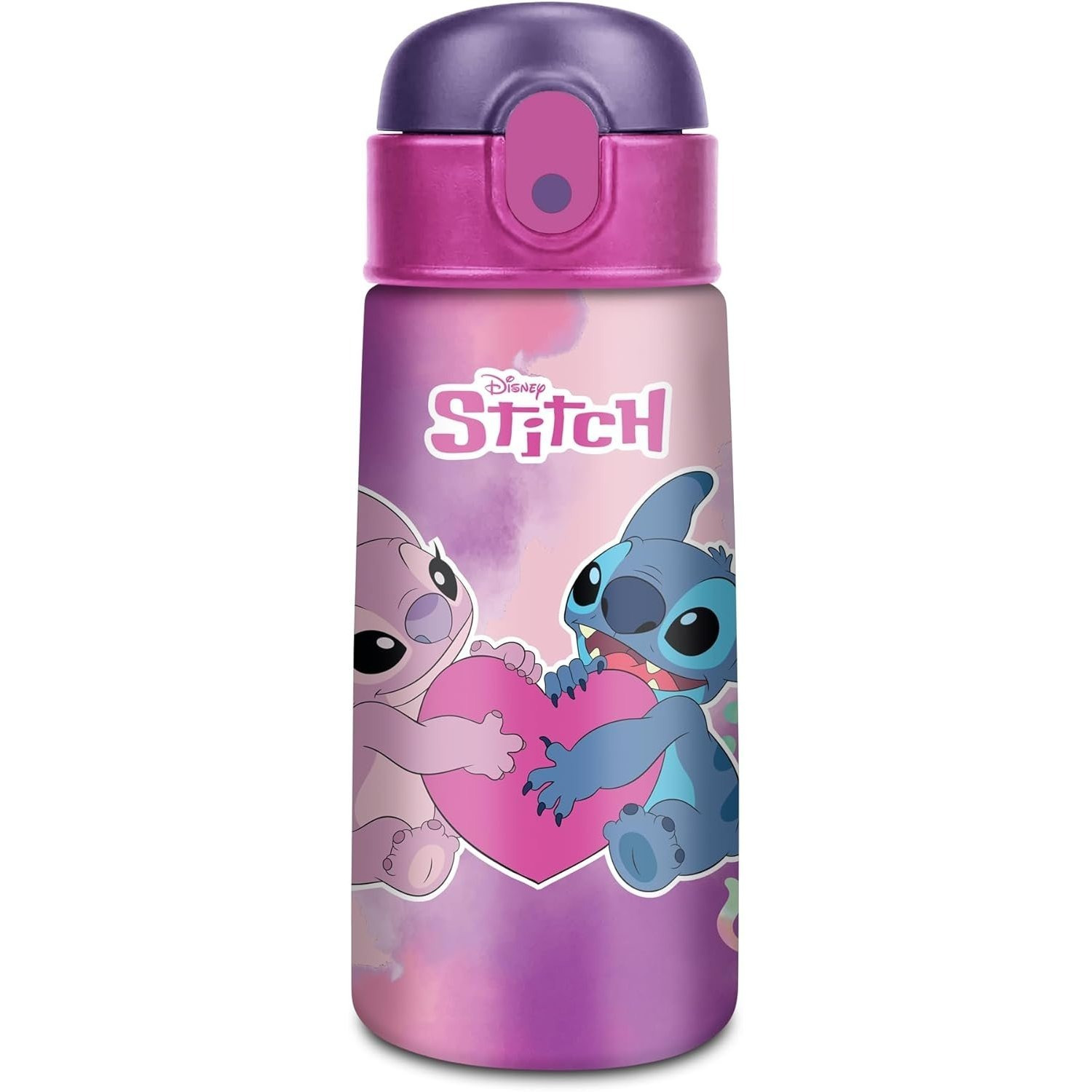 TEMU STITCH BORRACCIA TERMICA 460 ML IN ACCIAIO �� BECCUCCIO APRI E CHIUDI, ANTIGOCCIA, MANTIENE 12H 24H FREDDO, PER SCUOLA, SPORT E VIAGGIO