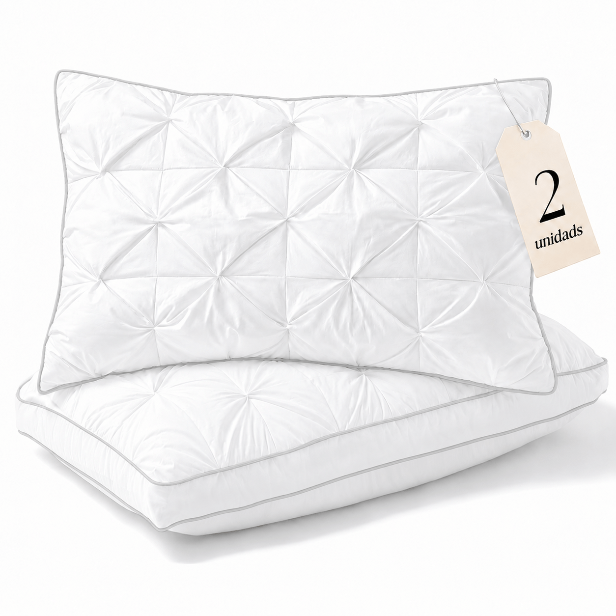 TEMU 1/2 unidades Almohadas de cama extra grande de lujo estilo hotel, relleno , y , para dormir , de y abajo, uso múltiple para hogar y viaje
