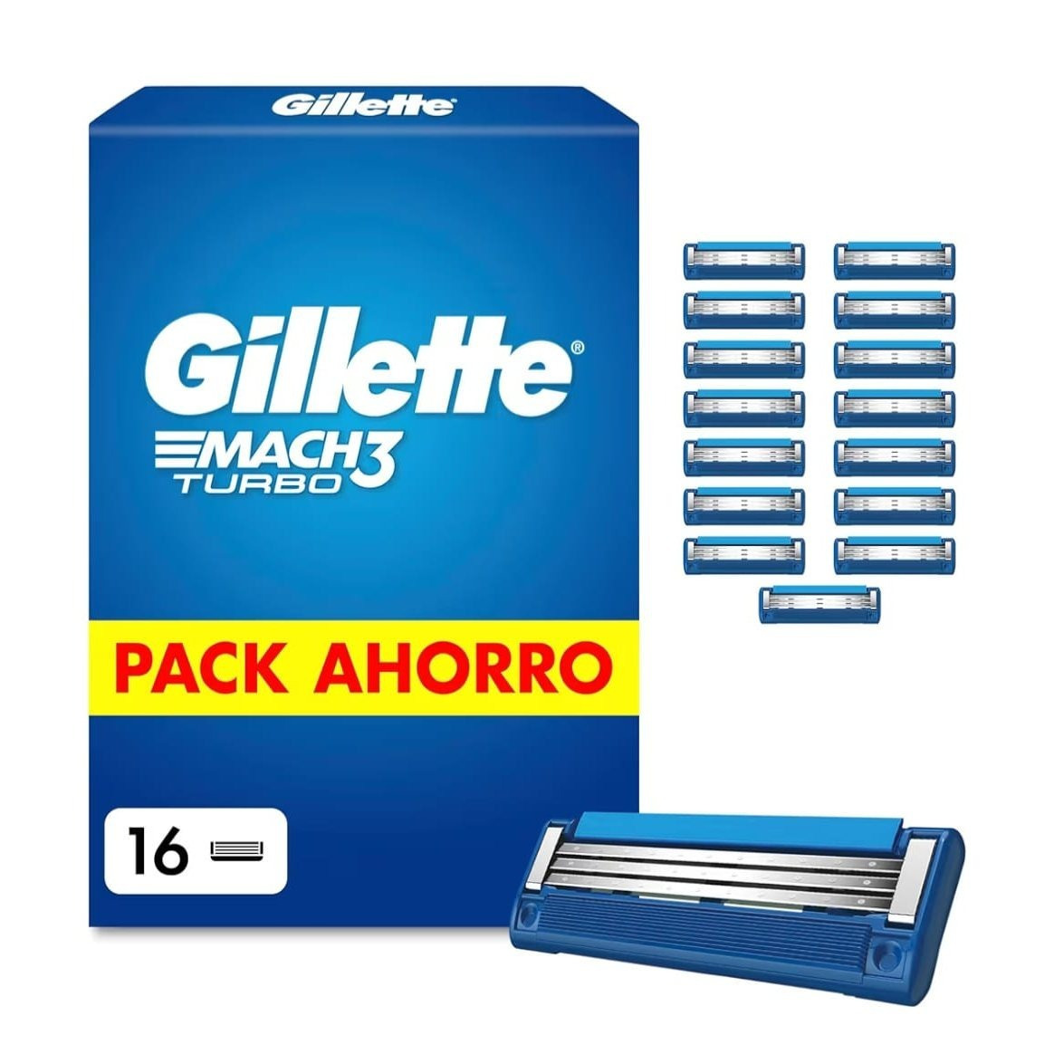 TEMU Gillette Mach3 Turbo Cuchillas de Recambio Para Maquinillas de Afeitar Para Hombre el embalaje puede