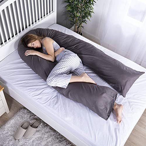 U-shaped Pregnancy Pillow With Pillowcase, 12ft For Sleep, Breathable Microfiber Full Body Pillow For Pregnant Women, Back And Belly Support