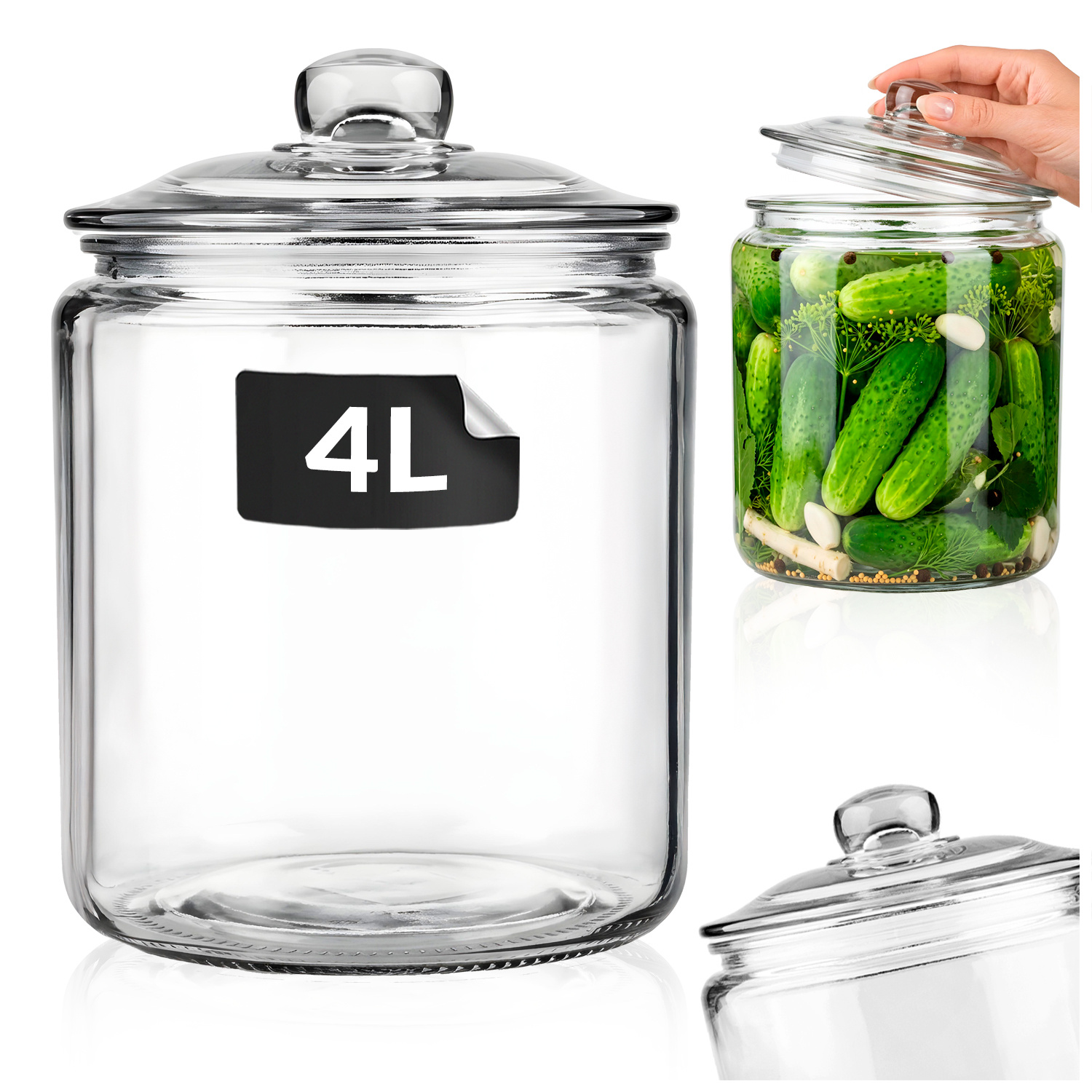Image of A For , Sauerkraut, Cakes, Macaroni, Flour, Groats. A Storage Container With A Lid In A In .