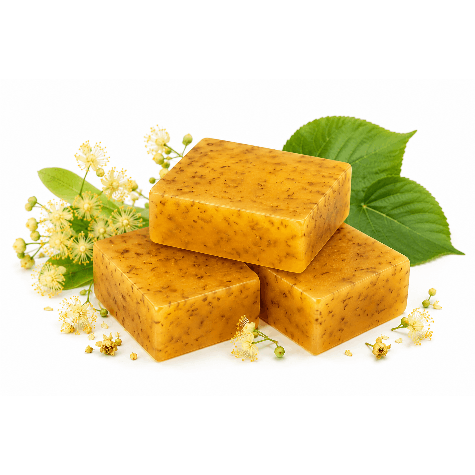 Image of Linden Soap 3 X 100 G - Handmade Glycerin Soap With Olive Oil, Coconut Oil & Milk | Delicate Floral Linden Scent | Moisturizing