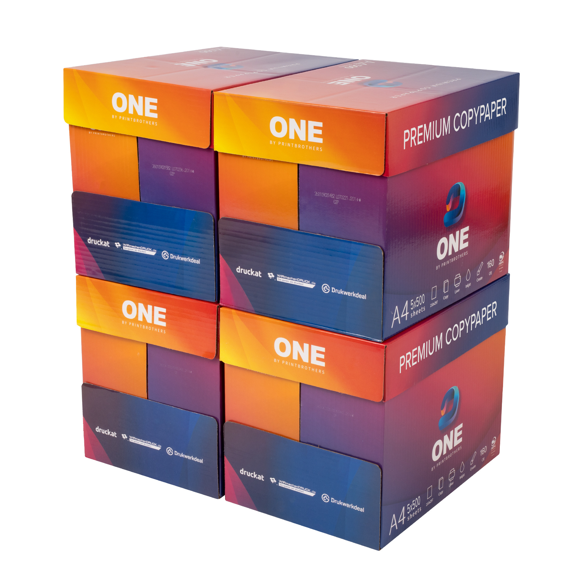Image of 1 Printer Paper & Copier Paper Din A4 White - 10,000 Sheets - For Laser & Inkjet Printers, Office Home Office - By Printbrothers (4 Cartons | 10,000 Sheets)