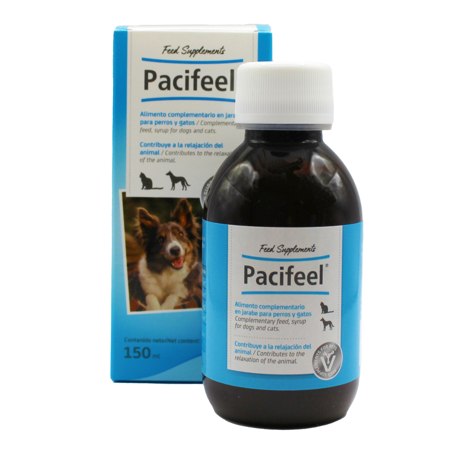 TEMU Jarabe para Perros y Gatos – , , L-Triptófano y B6 – Favorece , y Relajación Natural – Sabor Pollo – 150 ml