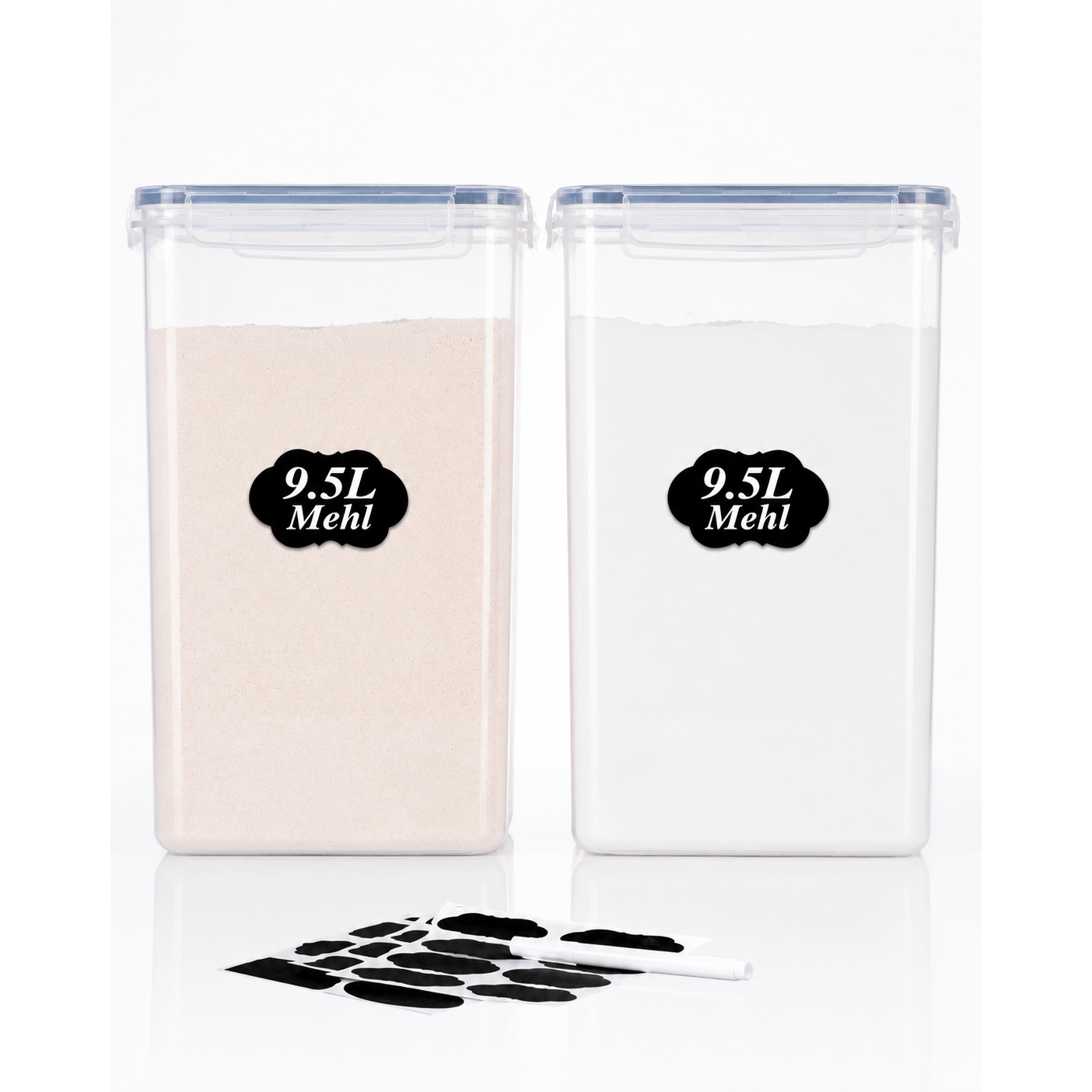 2pcs Of Xxl Storage Boxes With Lids – Large Square Pp Plastic Containers For Storage, Labels & , For Pantry, Kitchen – Ideal For Rice, Pet Food, (labeling & Marking Boxes)