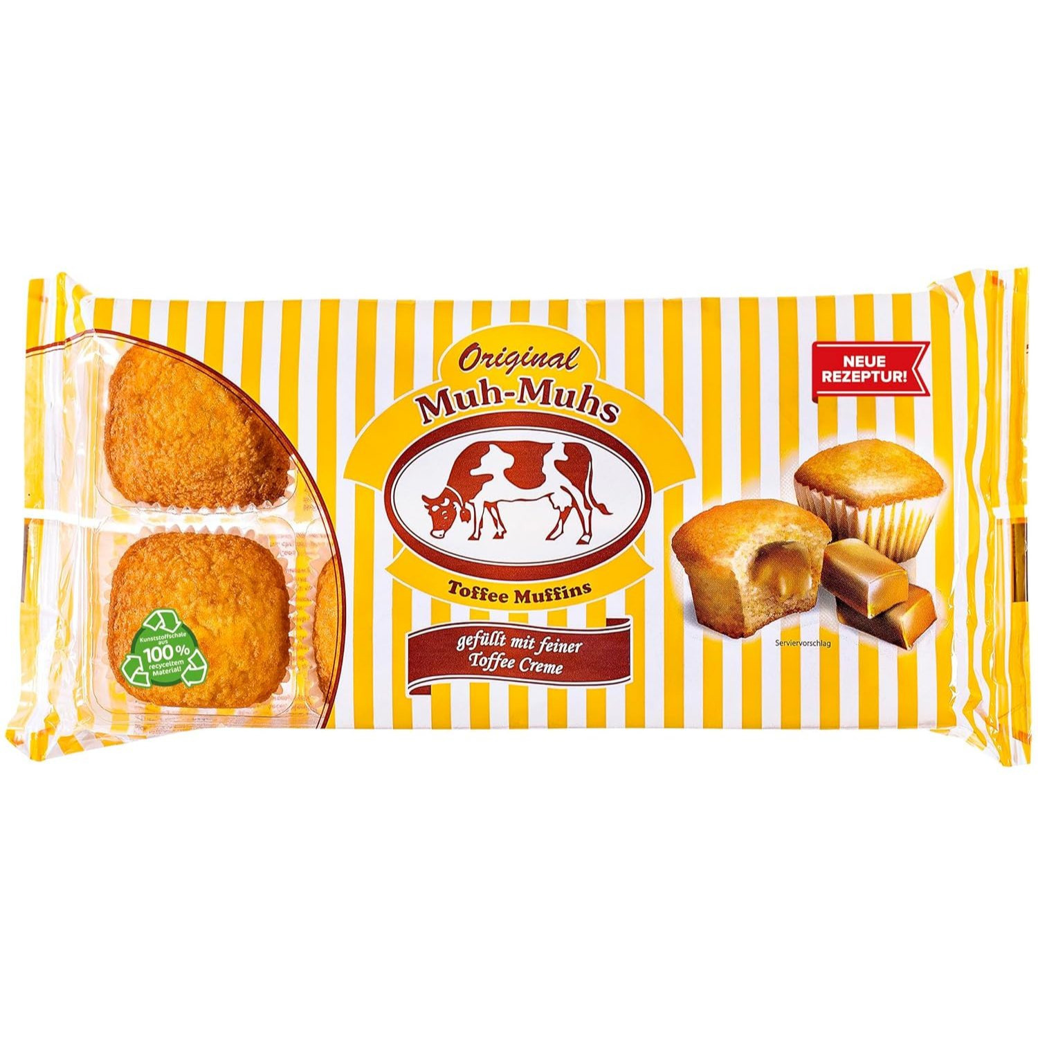 Image of Original Muh-muh's Toffee Muffins - 8 Fine Toffee Muffins, Filled With Delicious Toffee Cream - Palm Oil Free 280g