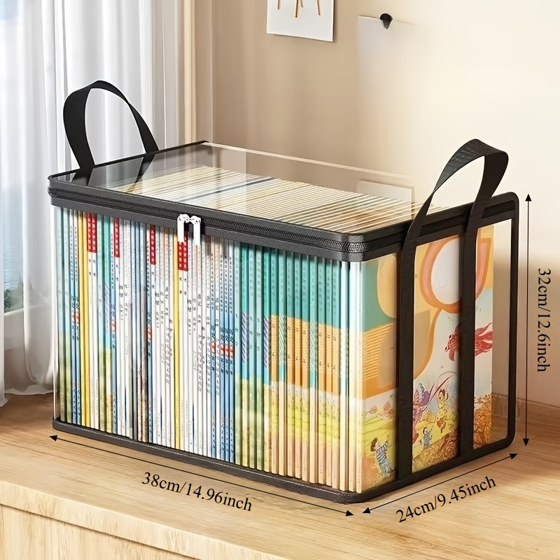 Large Clear Storage Box with Flip Lid, Heavy-Duty Plastic