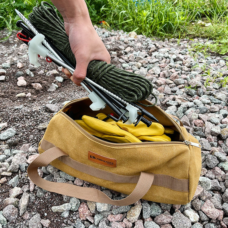 2pcs Outdoor Tool Storage Bag, Canvas Carry Pouch for Camping