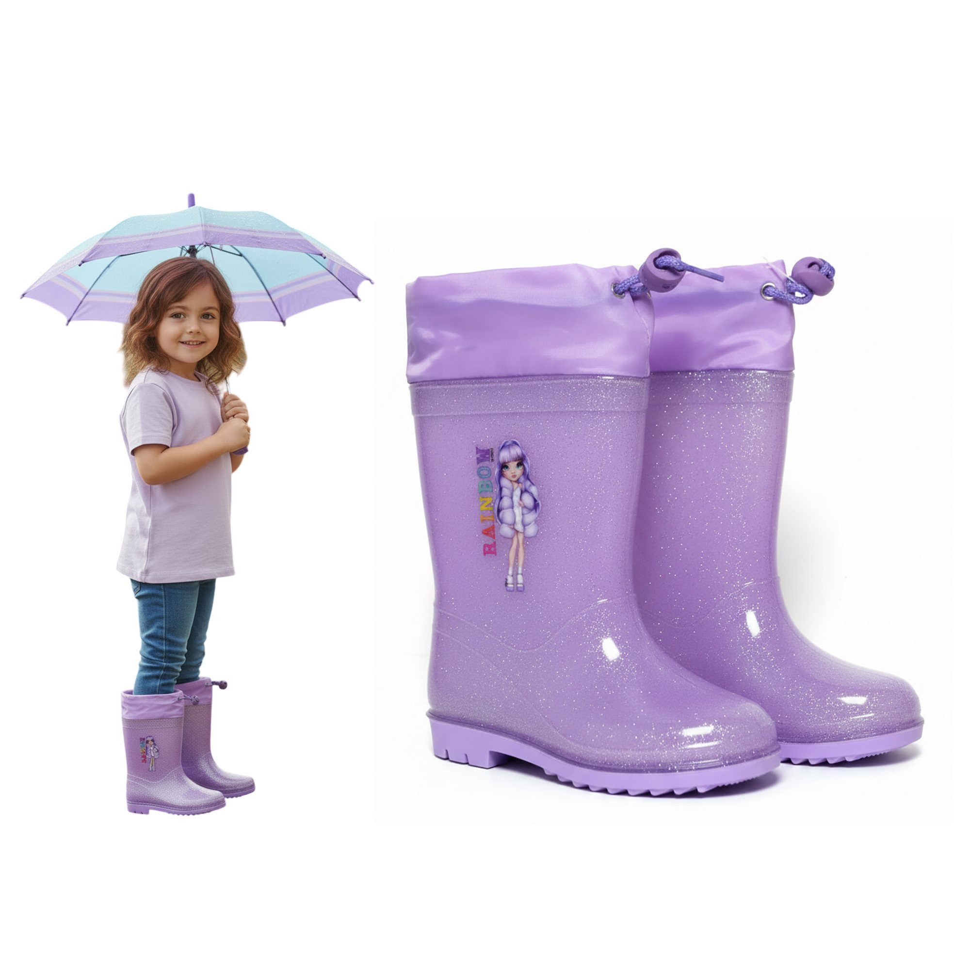 Kids' Glitter-embellished Rubber Boots