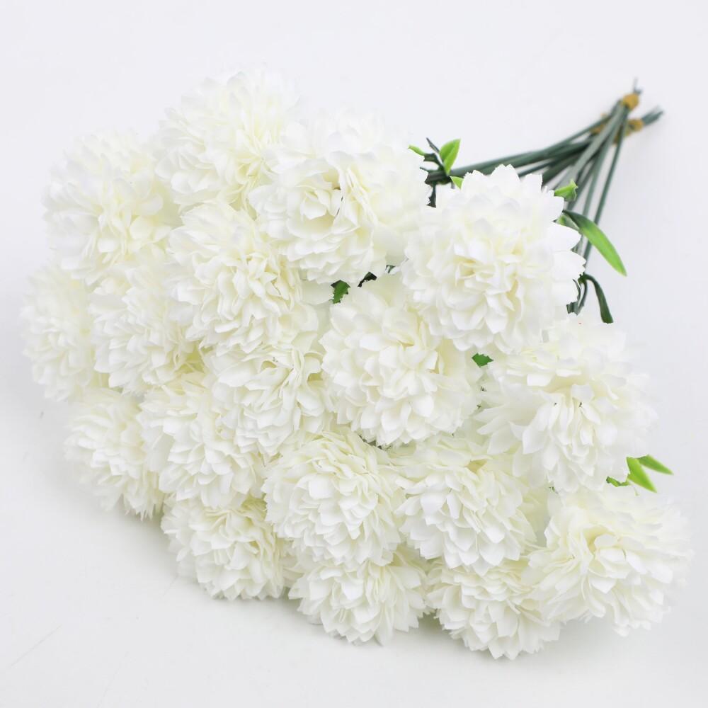 TEMU 18pcs Artificial Flower Bouquet Realistic Daisy, Dahlia, And Chrysanthemum Arrangement In Vase For Home Decor, Wedding, Holiday, And Outdoor Use