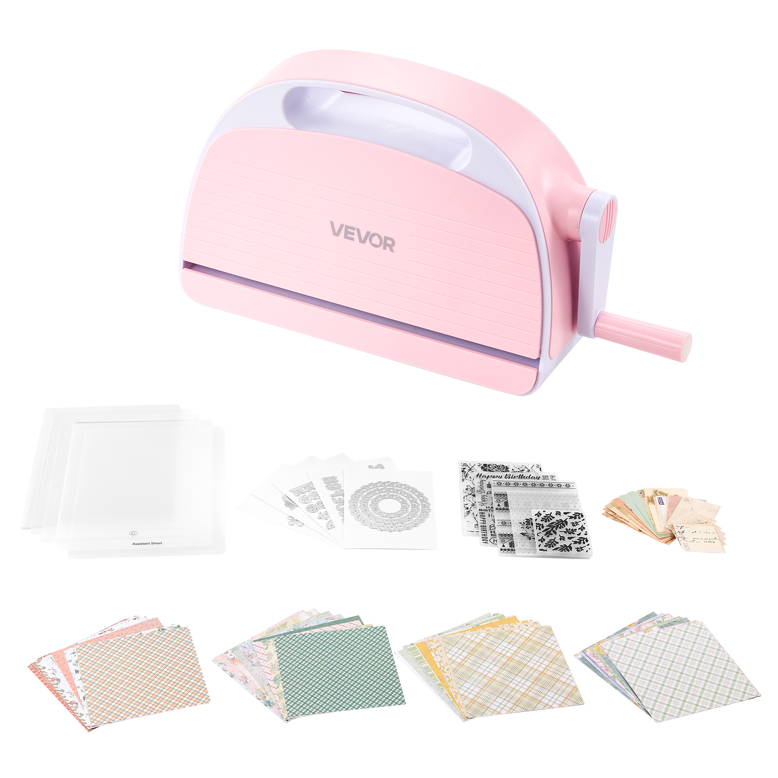 TEMU Machine de découpe et de gaufrage manuelle VEVOR, ouverture de 9", ensemble de machine de découpe portable avec matrices de découpe, dossiers de
