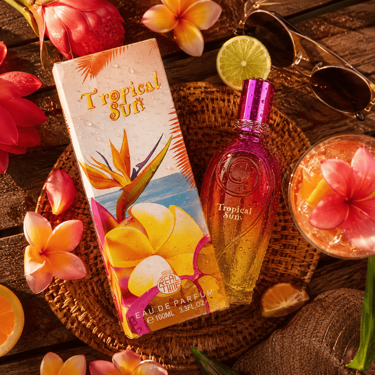 TEMU Perfume para Mujer Tropical Sun by Real Time - Eau de Parfum 100 ml (3.. oz.) | Almizclada | Notas de Papaya, Coco y .