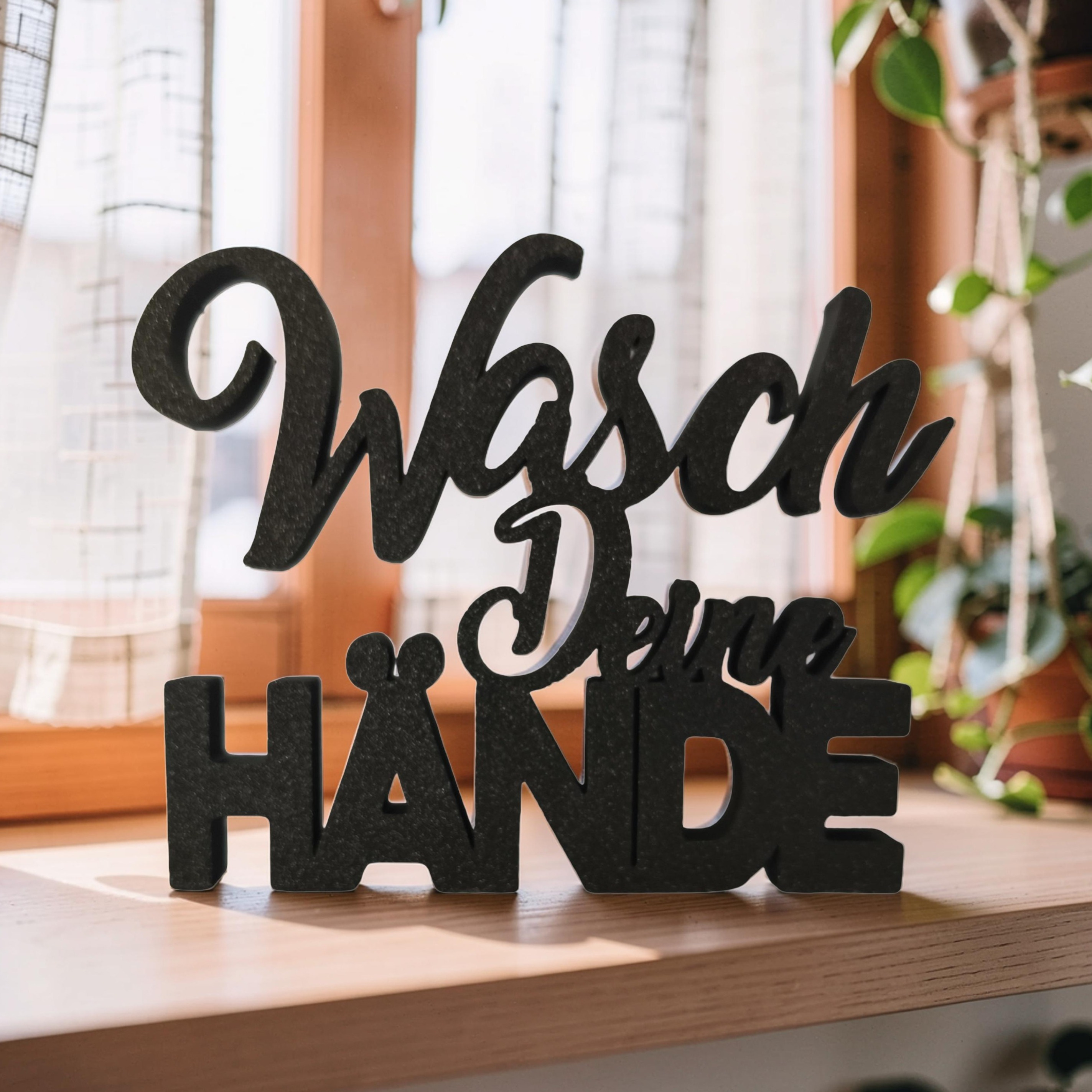 Wash Your Hands Decorative Standing Sign – Bathroom Decoration – Guest Toilet Quote Decor – Decor