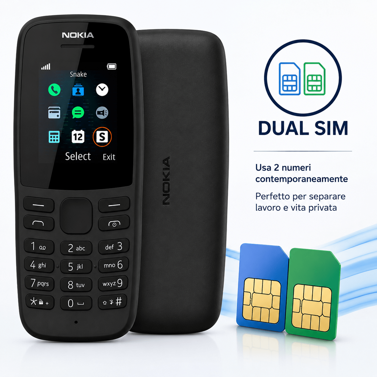 TEMU 105 - Compact Phone With Keys, Long-lasting Battery, 1.8" Display, Fm Radio, Simple And Reliable Mobile Phone, Black