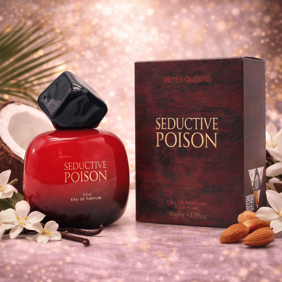 TEMU QUEENS - Poison D Eau de Parfum 50ml - Parfum pour femme aux Notes Douces et Épicées - Enveloppant, et qui Exprime et Élégance - Idéal pour les