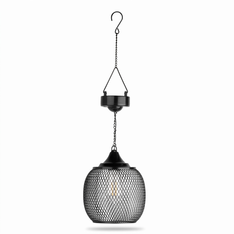 Solar Led Hanging Lantern For The Garden | Metal Mesh Design | Warm White | Automatic | Ip44 | Ø 15cm