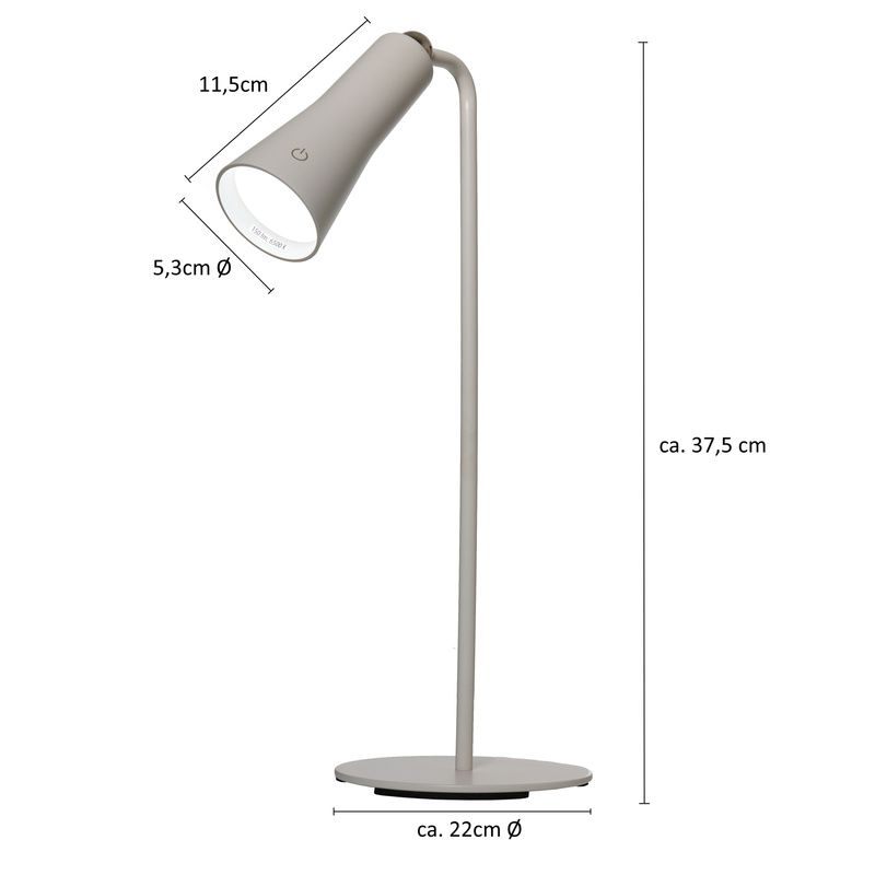 Image of 3-in-1 Led Rechargeable Table Lamp, 4-level Dimmable Cool White Light 6500k, 150lm, Easy Touch Control, High-quality Design