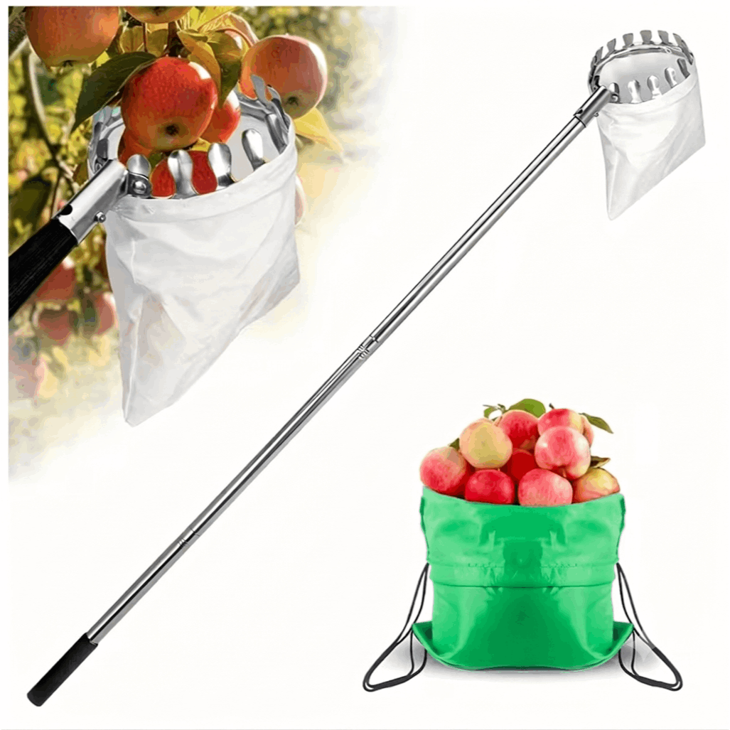 Collector Telescopic Picker Handle 400 Cm For Fruits 4 Ends, Fruit Picking Tool For And Garden For , , Citruses, , Pluots - Easy Assembly, Ladder-free Picking Tool