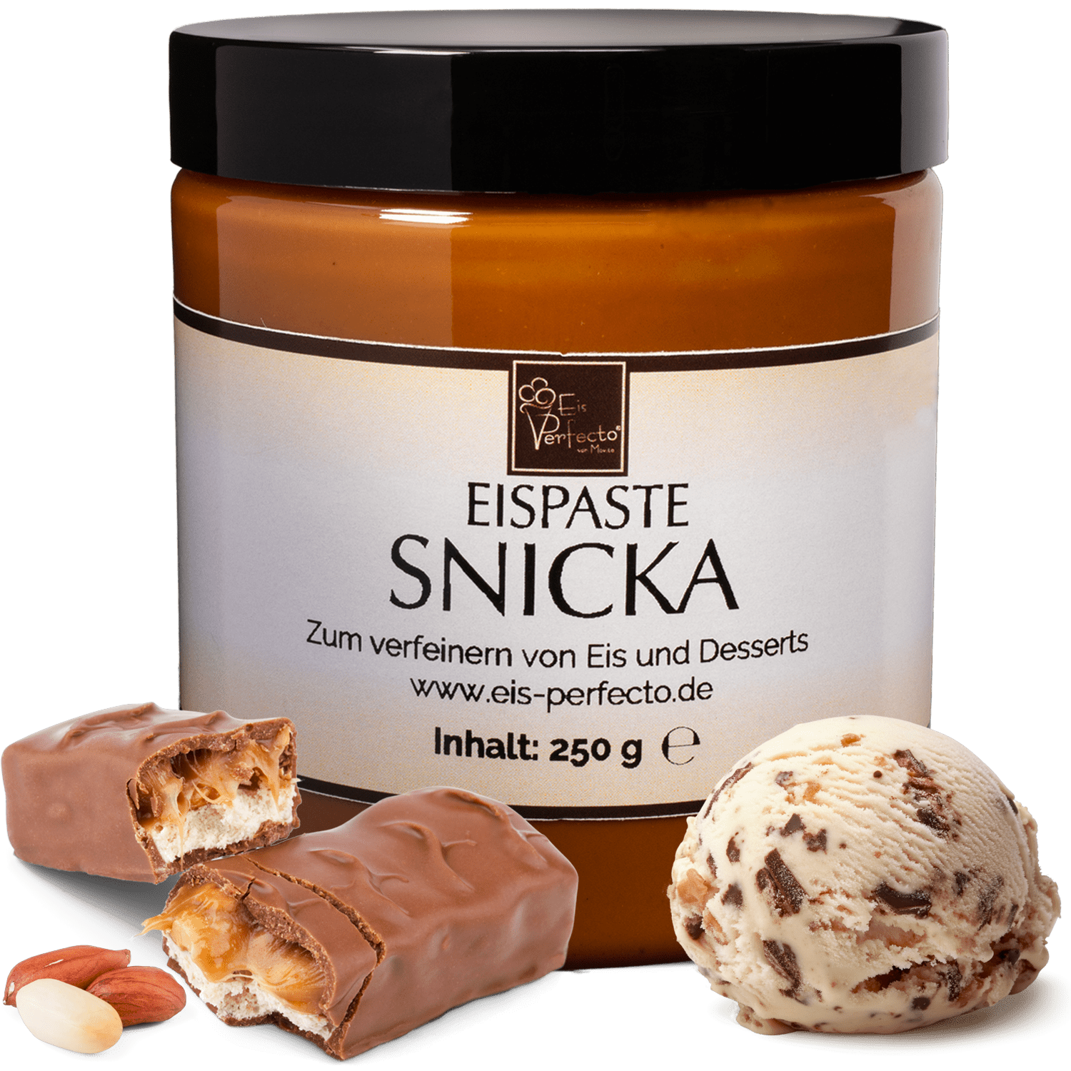 Image of Snicka Ice Paste 250g | Aroma Paste For Ice Cream With Peanut Chocolate Caramel Ice Flavor | Aroma For Ice Cream, Desserts & Milkshakes | Ice Aroma Extract For Refining | Movito