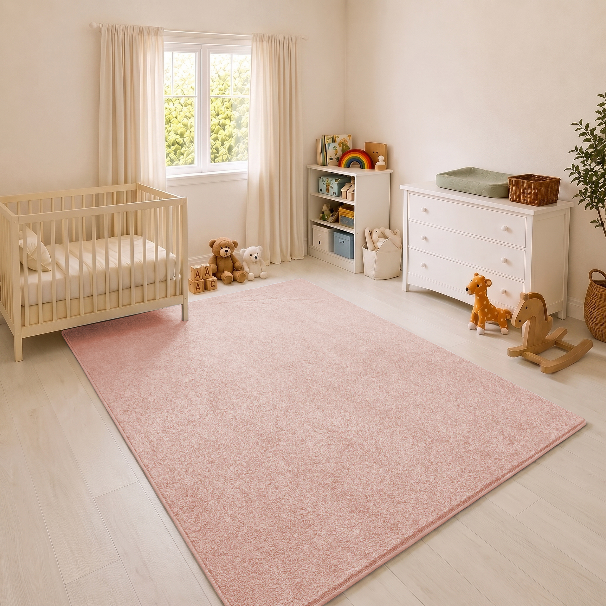 TEMU 1pc Kids Rug Ultra Soft Plush Play Mat With Cushioned Surface Large Area Rug For Bedroom & Playroom Minimalist Anti-slip Floor Carpet Perfect