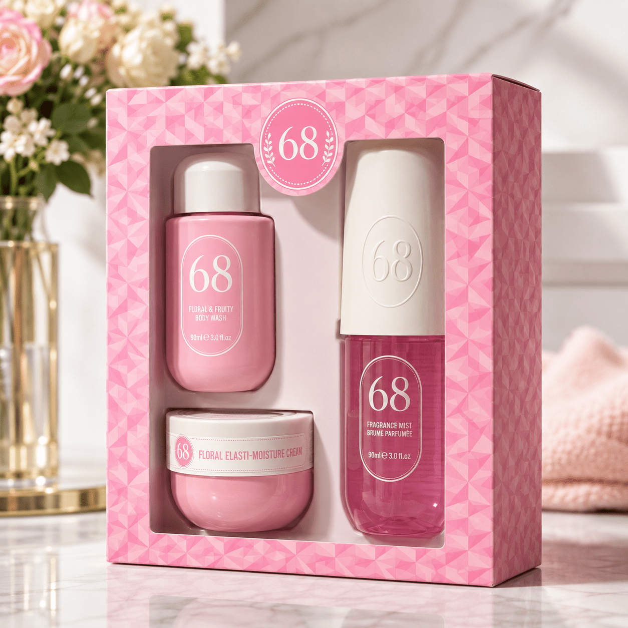 Women's Gift Set – Perfumed Mist, Moisturizing Cream, And Shower Gel – Floral And Fruity Scent – 3 Pieces