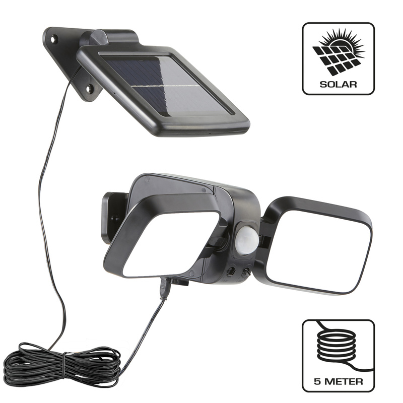 Solar Led Floodlight With Motion Sensor, Integrated Timer, 4000k Color Temperature