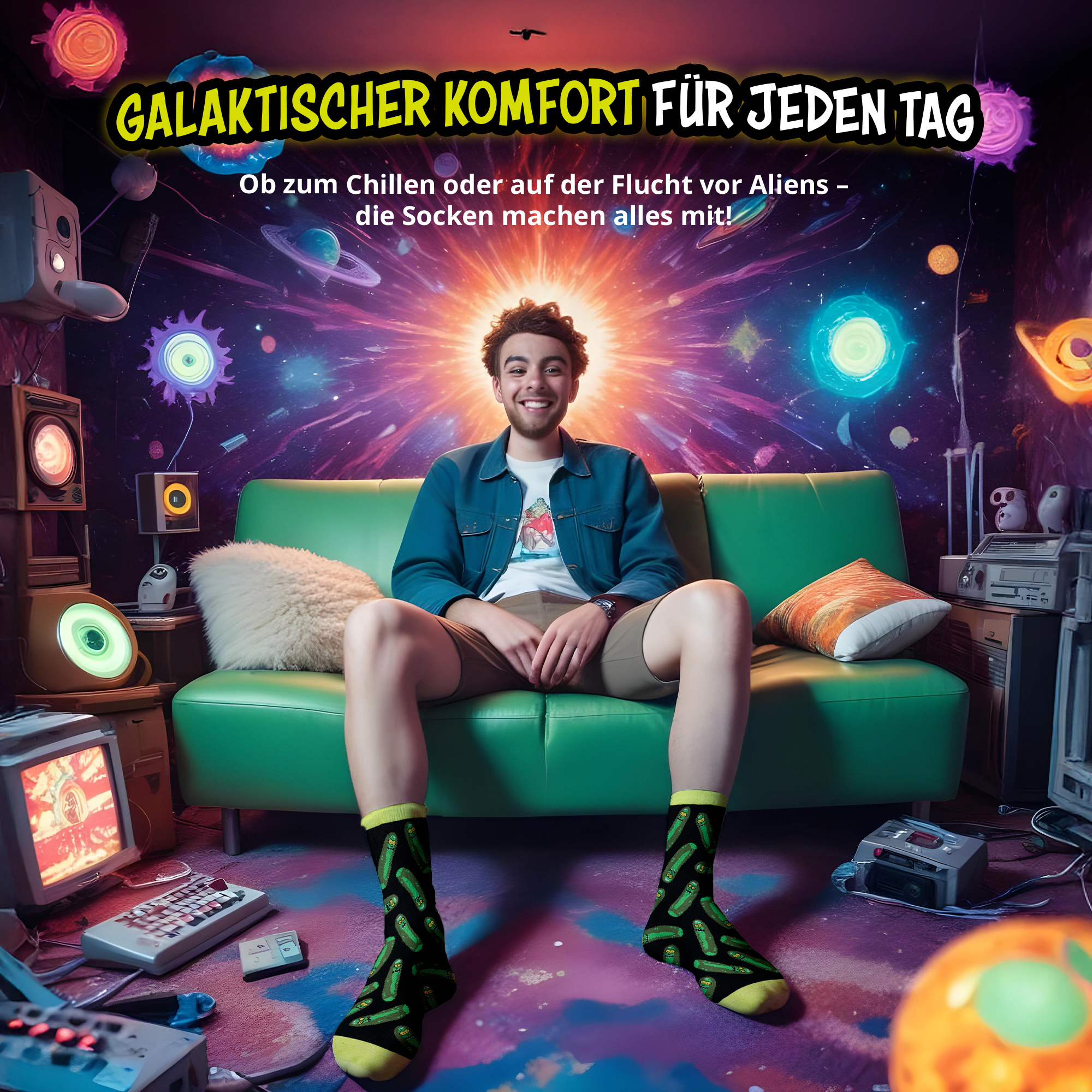 Rick And Morty Socks For Men - Men's 40-45 (5-pack)