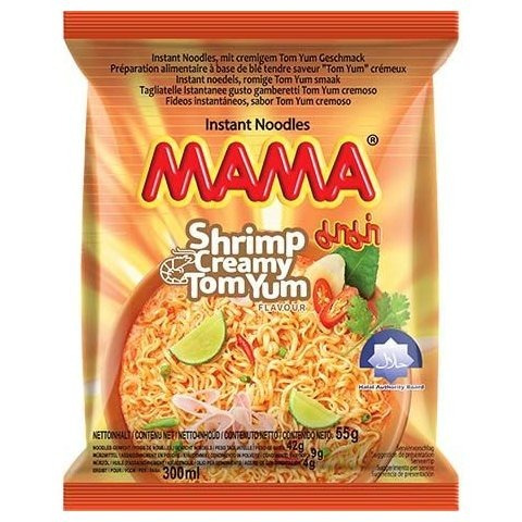 Image of Mama Instant Noodles Shrimp Creamy Tom Yum 55 G – Creamy Tom Yum Instant Noodles With Shrimp Flavor