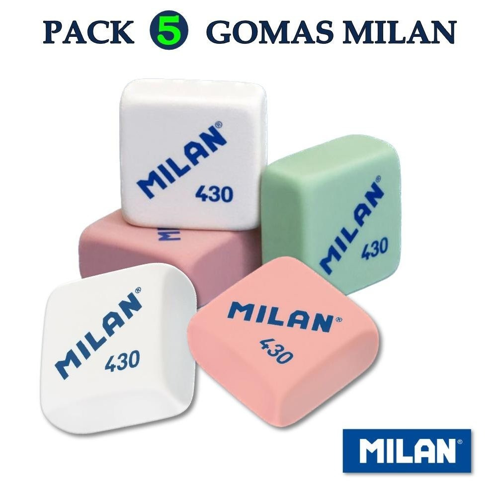 TEMU Pack 5 Unidades 430, Goma de sintético tipo miga de pan cuadrada material escolar