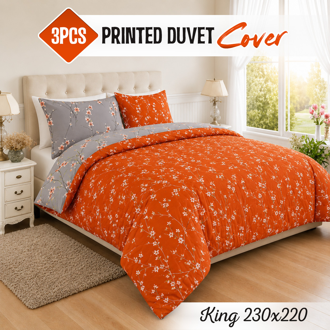 TEMU 3pcs Printed Duvet Cover Set With Pillowcases, Ultra Soft Microfiber Bedding Set, Reversible Quilt Cover, Breathable, Hotel Quality, Machine