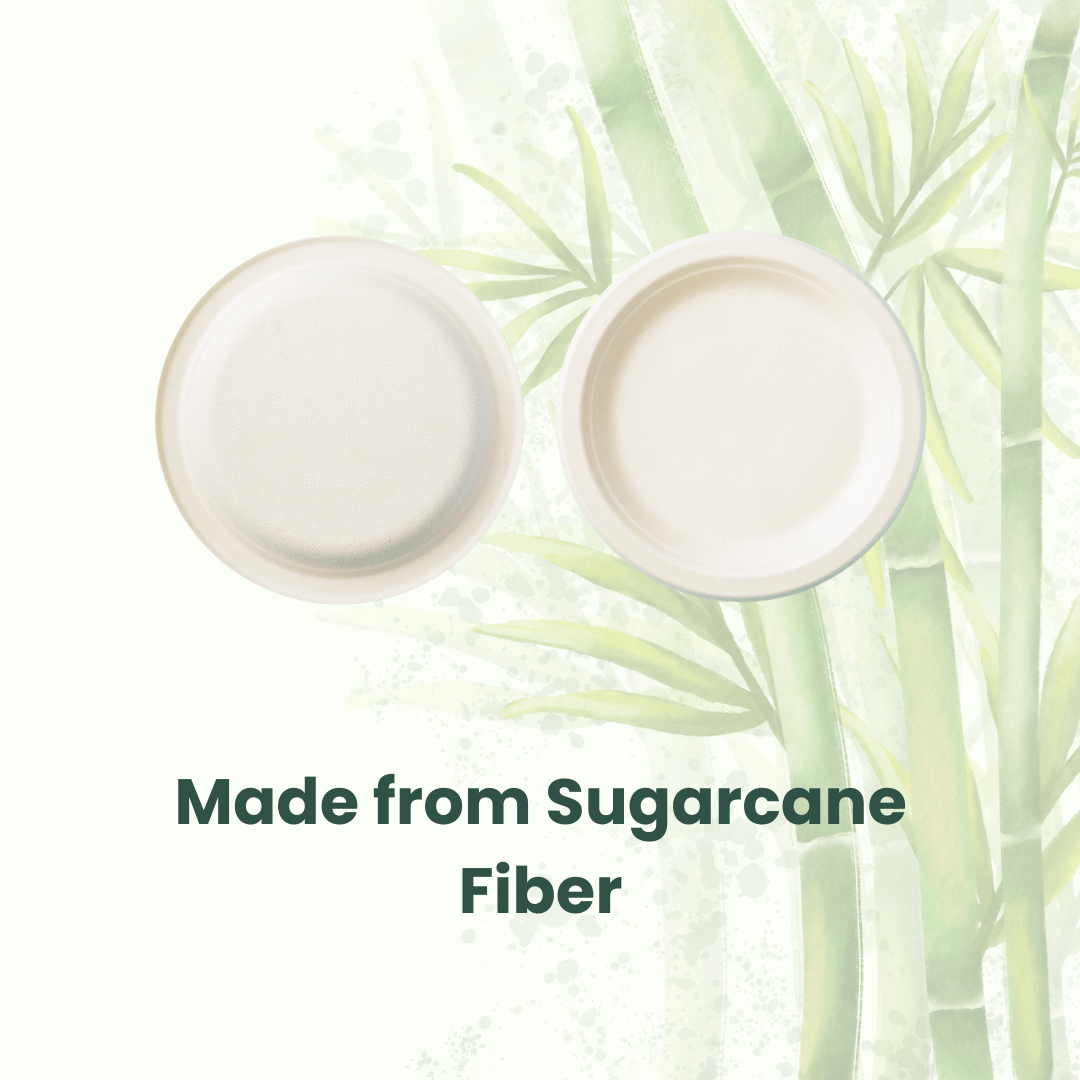 TEMU Carezon Bagasse Round Plates Packof 50, Food Grade, Microwave & Freezer Safe, Suitable For Parties, Picnic, Bbqs, Gatherings