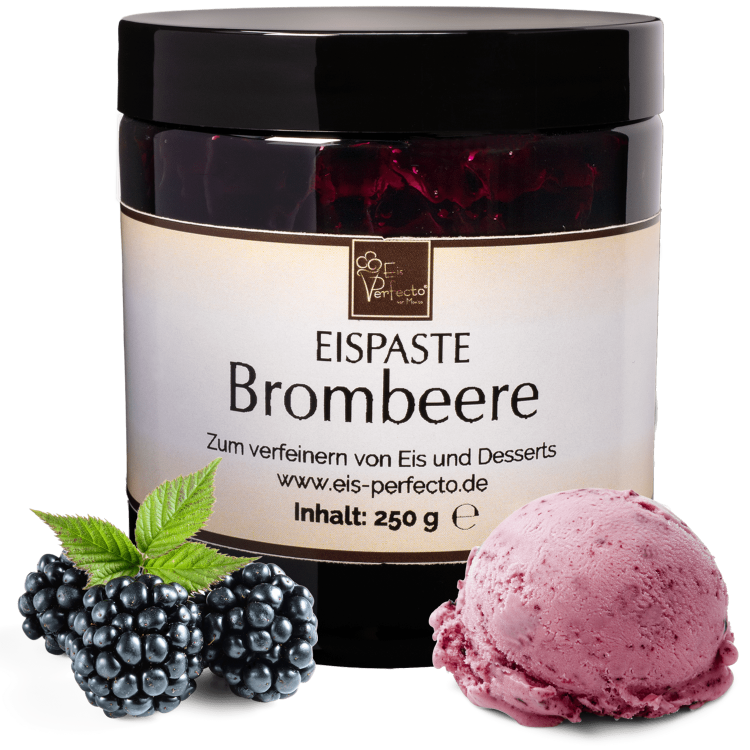 Image of Blackberry Ice Cream Paste 250g | Aroma Paste For Ice Cream With Fruity Blackberry Ice Cream Flavor | Aroma For Ice Cream, Sorbet, Desserts & Milkshakes | Ice Aroma Extract For Refining | Movito