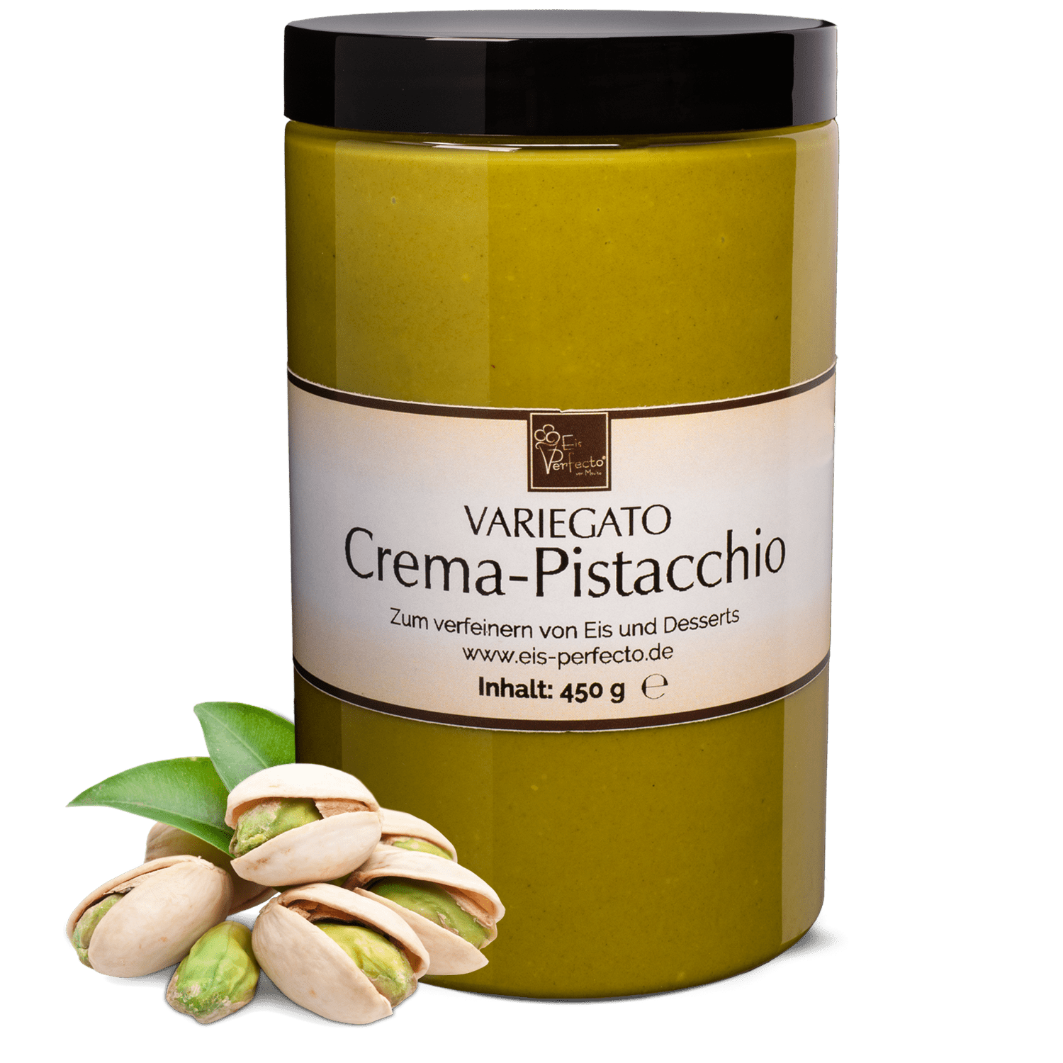 Image of Pistachio Variegato Cream 450g | Creamy Pistachio Variegato For Marbling Ice Cream | Topping For Ice Cream, Desserts & Yogurt | Pistachio Cream Sauce For Refining | Movito