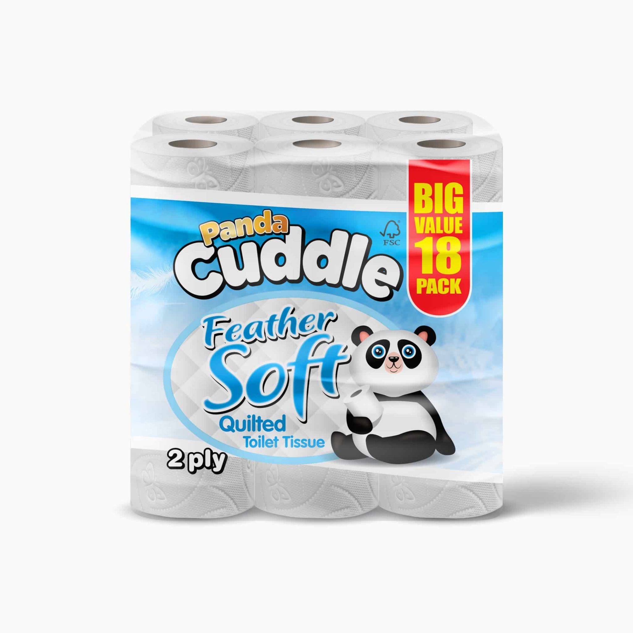 TEMU Quilted Toilet Tissue 2 Ply | 18 Roll Pack | Bathroom Tissue