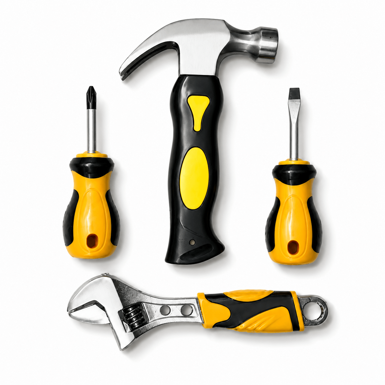 TEMU Juego de Herramientas 4 Piezas, Kit de Herramientas Manuales con Pequeño, Destornillador , Destornillador Phillips y Llave Ajustable, Set Básico