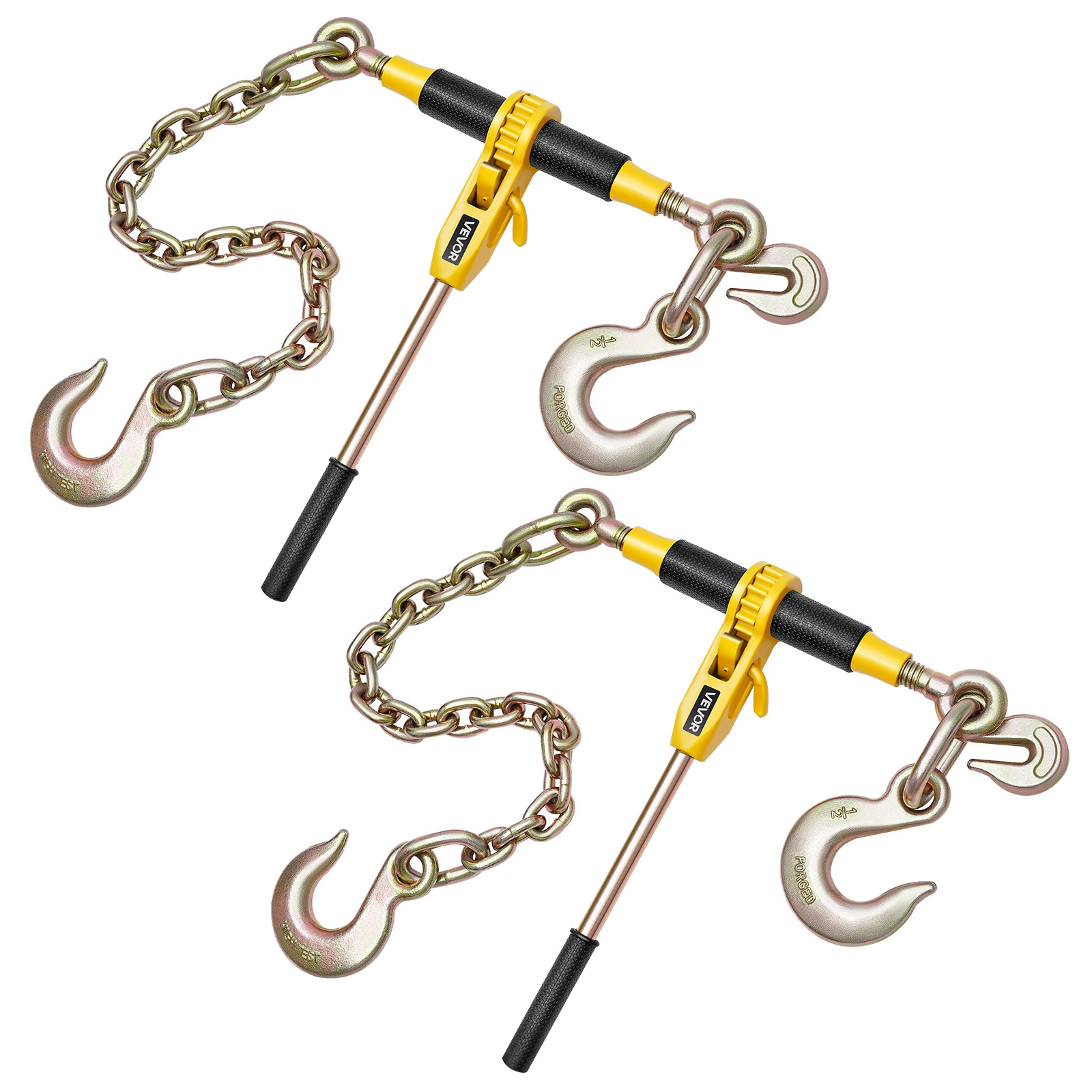 Image of Vevor Ratchet Chain Binder, 9200 Lbs Working Load, Chain Binders Compatible With 3/8 In - 1/2 In Chains, Heavy Duty Ratchet Load Binder With Handles For Truck, Tie Down, Hauling, Towing