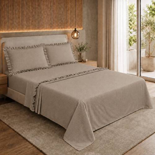 immagine dell'articolo completo matrimoniali con volant , set in microfibra embossed traspirante ed anallergica, biancheria da letto per ricerca stile