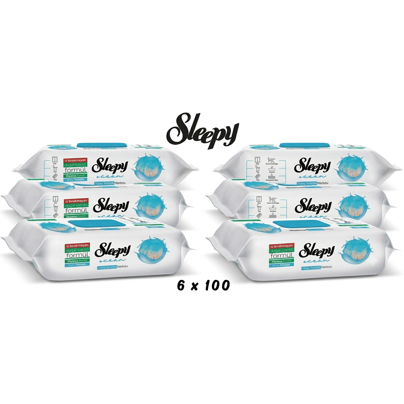 Ocean Wet Wipes – 6-pack (6 X 100 Count)