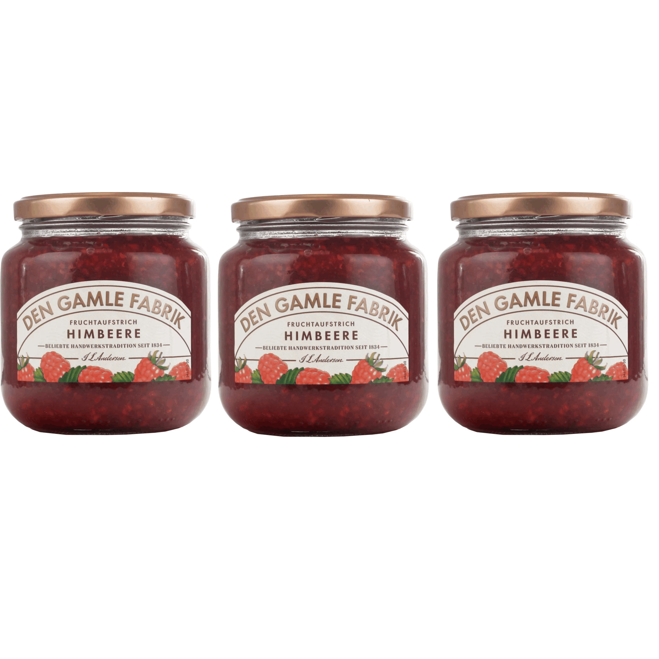 The Old Factory Raspberry Jam - Gourmet Fruit Jam 3 X 380g