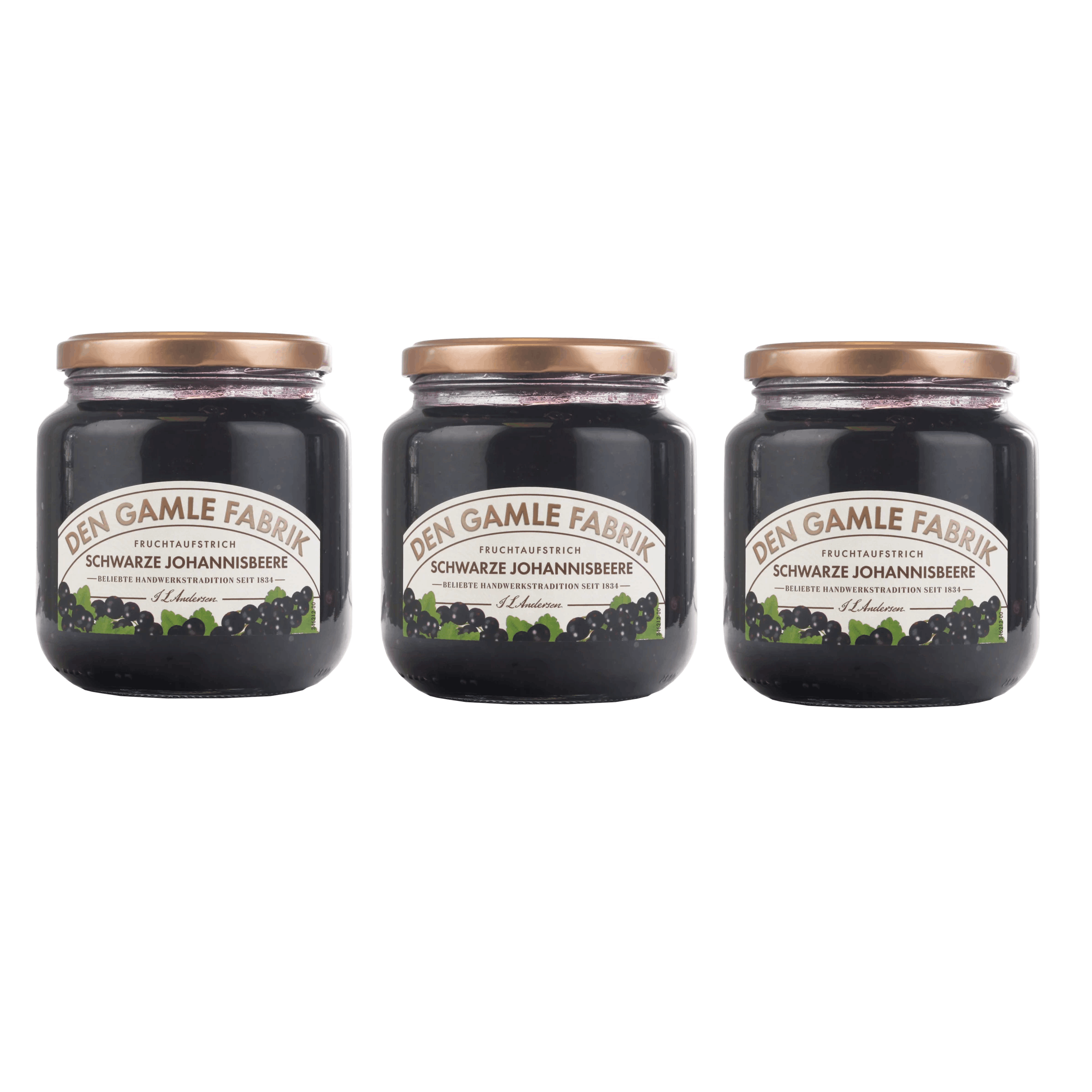 The Old Factory Blackcurrant Jam - Gourmet Fruit Jam 3 X 380g