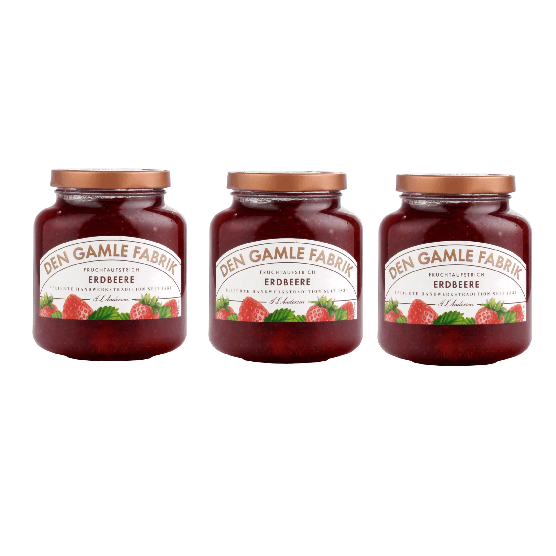 The Old Factory Strawberry Jam - Gourmet Fruit Jam 3 X 380g