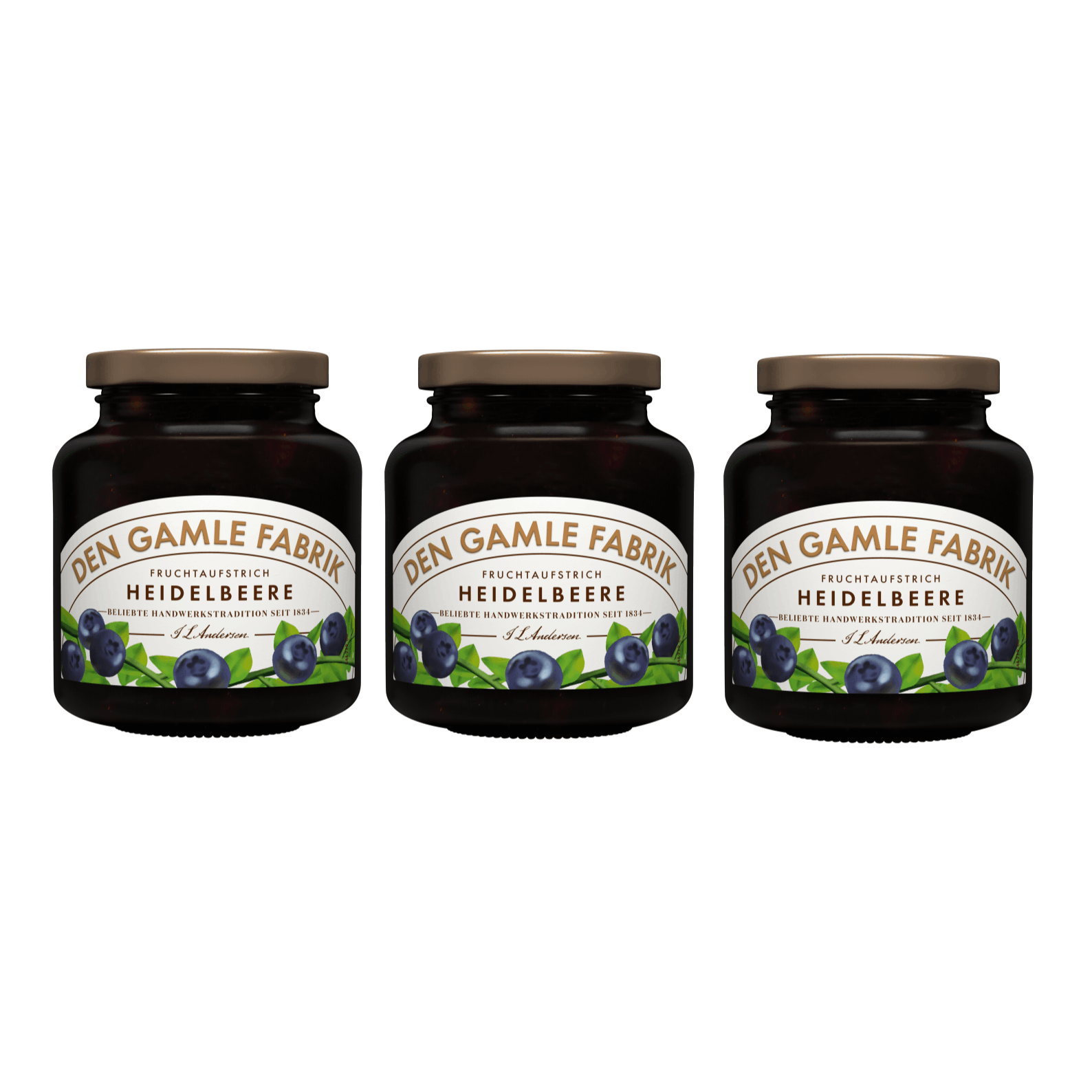 The Old Factory Blueberry Jam - Gourmet Fruit Jam 3 X 380g