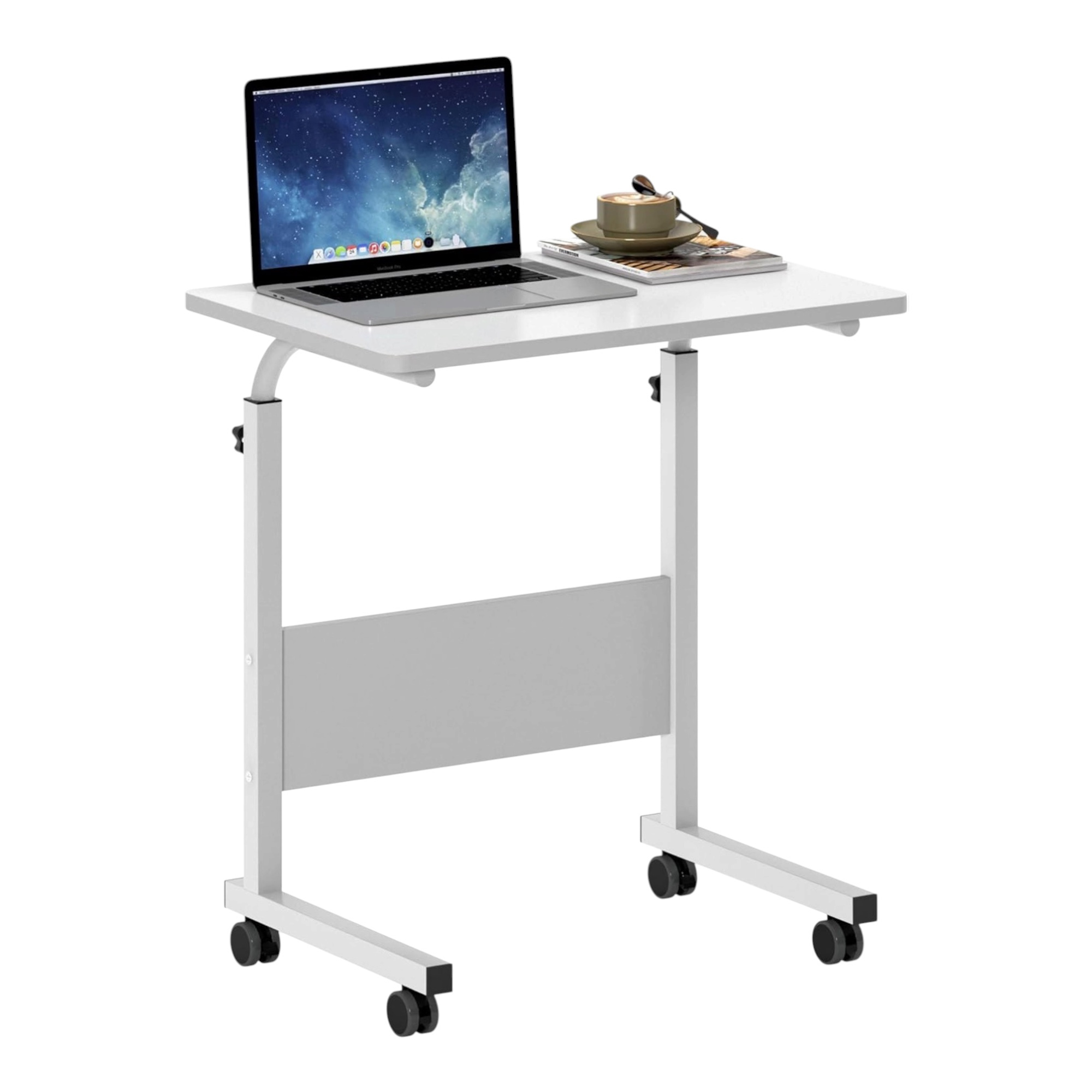 TEMU Mesa portatil Ordenador Escritorio con Ruedas 60 * 40CM Mesa Auxiliar Ajustable para Dormitorio