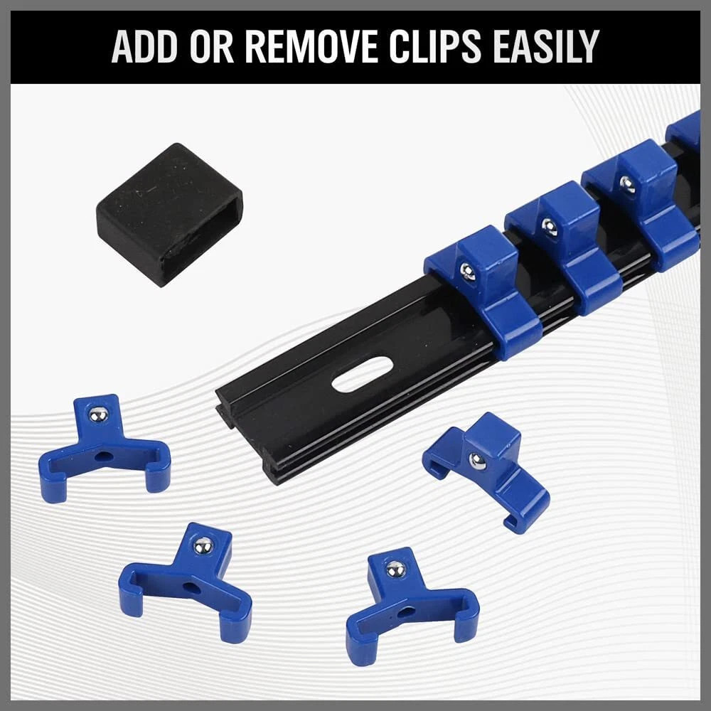 9PCS Wall Mount Socket Rail Storage Holder Organizer Tray Set