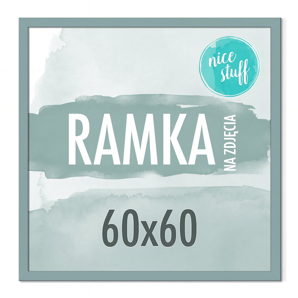 Image of Photo Frame 60x60 Square Photo Frame Blue Gray-blue Dirty Poster Frame Square