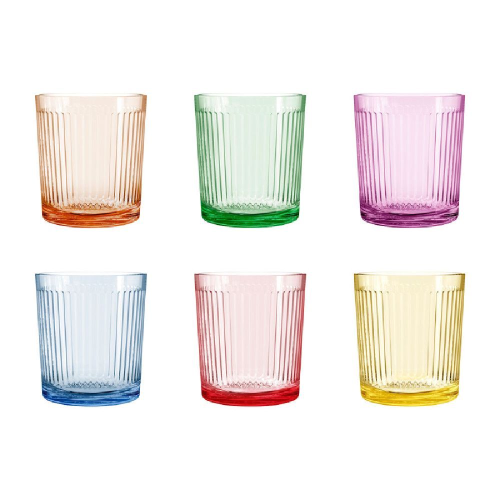 6pcs Set Of Colorful Drinking Glasses Water Glasses Tumblers 360 Ml 12184